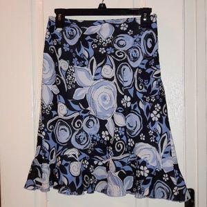 Blue Floral Knee-length Skirt (Worthington)